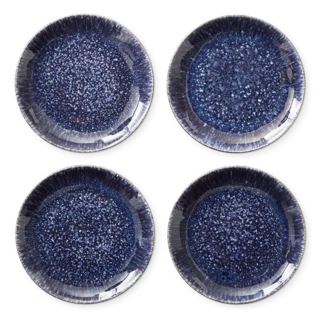 Reactive Glaze Salad Plates, Each, Blue