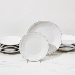 Natalie Coupe 12-Piece Dinnerware Set with Pasta Bowl, Service for 4