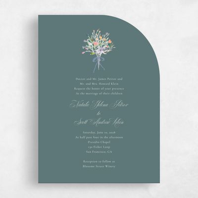 Blue Half arch Wedding Invitation - Pesco Portrait