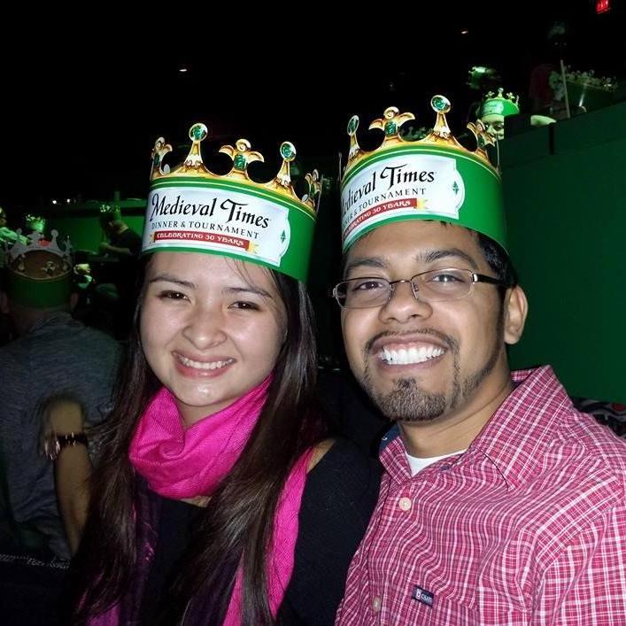 Celebrating our 1st anniversary together at Medieval Times.