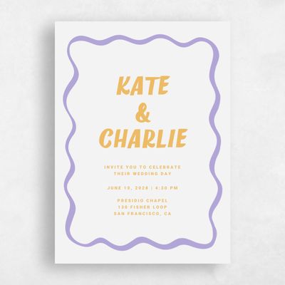 Purple Wedding Invitation - Key West Portrait