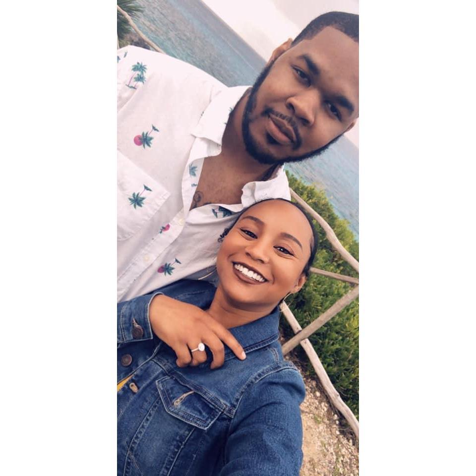 Moments after Trey proposed!
