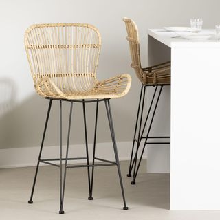 Balka Rattan Counter Stool with Armrests, Set of 2