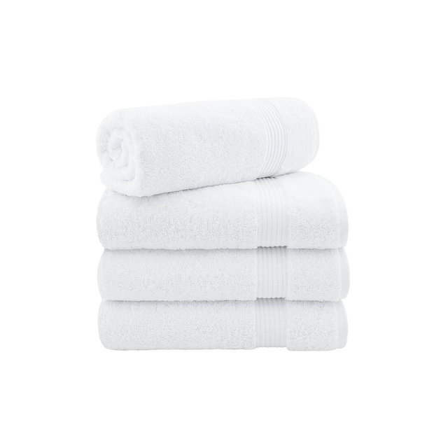 American Soft Linen Bekos 4 Pack Bath Towel Set, 100% Cotton Bath Towels for Bathroom, White