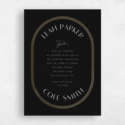 Black Bordered Wedding Invitation - Tatum Classic Foil