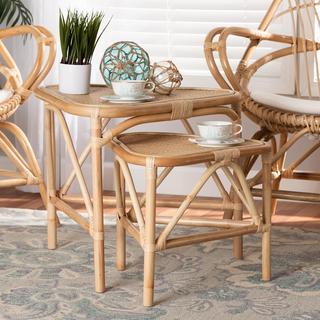 Jayden Modern Bohemian 2-Piece End Table Set