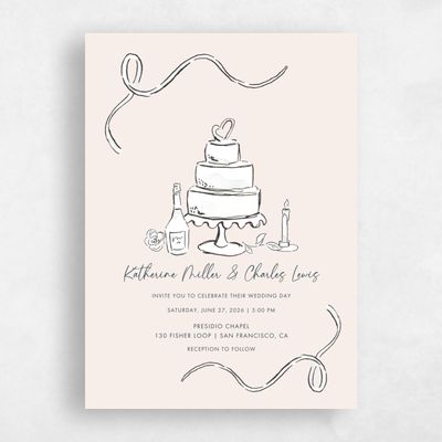 Linen, Beige Wedding Invitation - Hamilton Classic