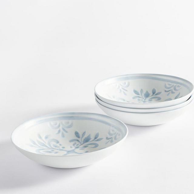 Chambray Tile Melamine Bowls, Set of 4
