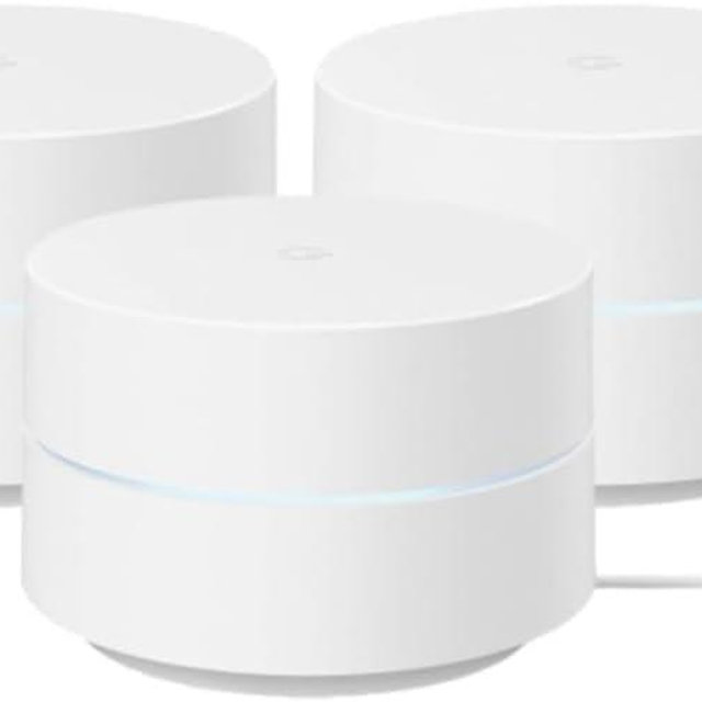 Google WiFi - AC1200 - Mesh WiFi Router System Bundle (3-Pack) - 4500 Sq Ft Coverage - Retail Packaging - Easy Setup, Seamless Signal for Smart Home Devices - Snow