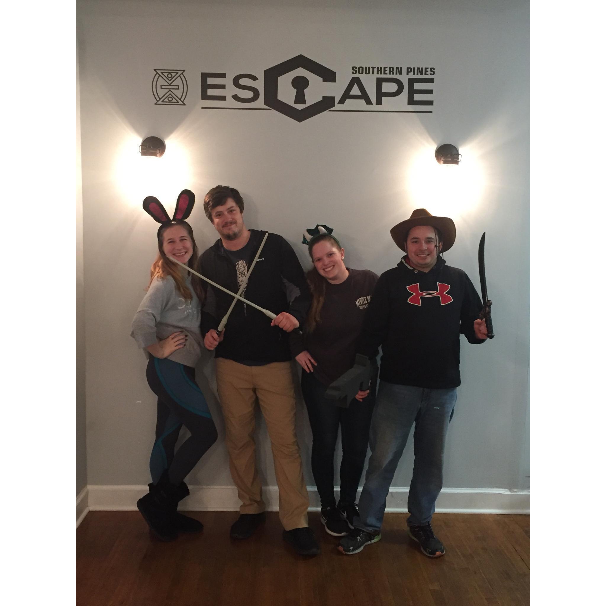 Escape room with Bree and Zach