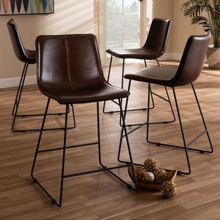 Carvell Faux Leather Counter Stool, Set of 4