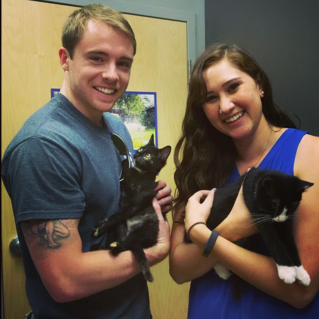 When we adopted the kittens (Benson and Ellie).
