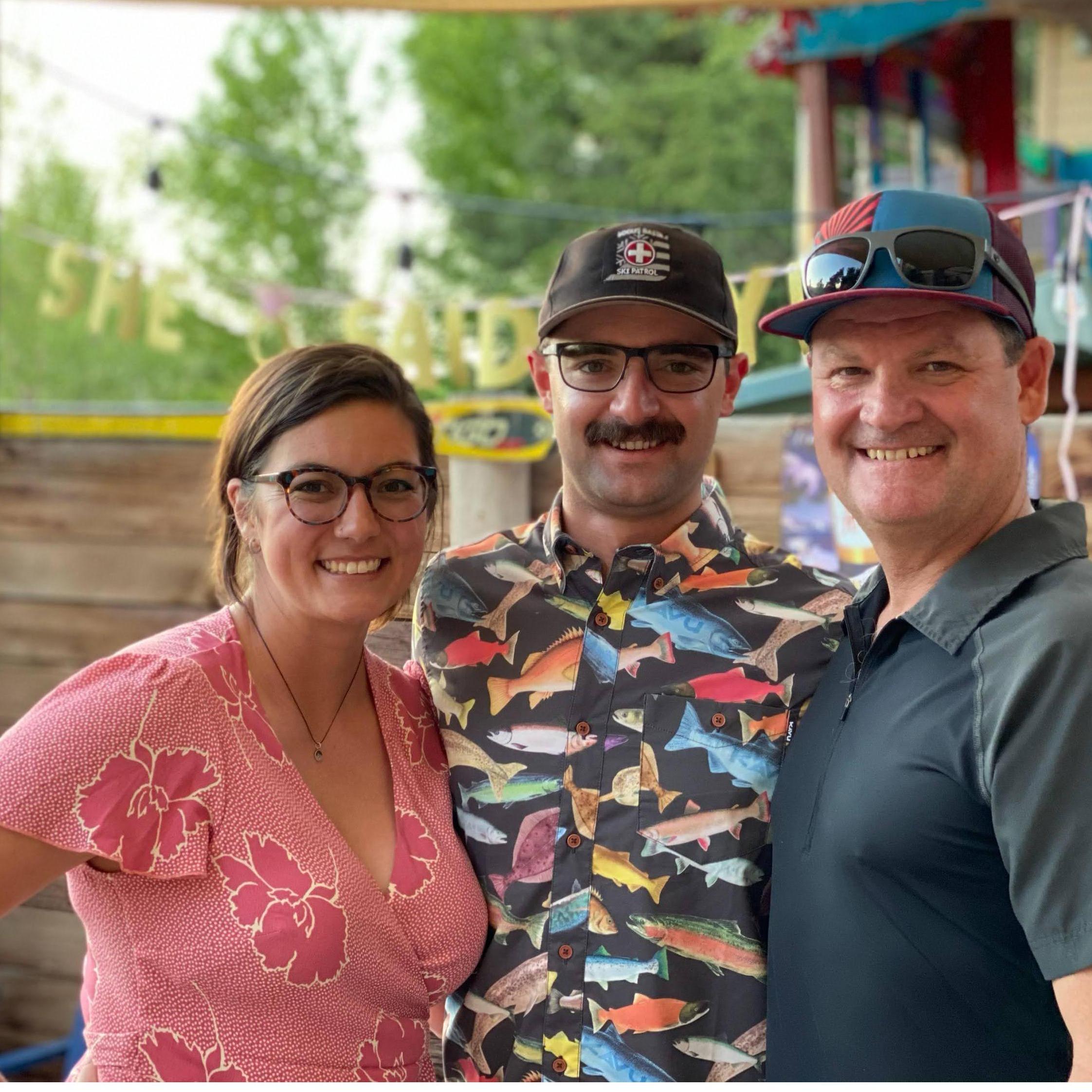 Our surprise Engagement party and Bri's birthday party! Nick's dad, Mike is pictured with us.