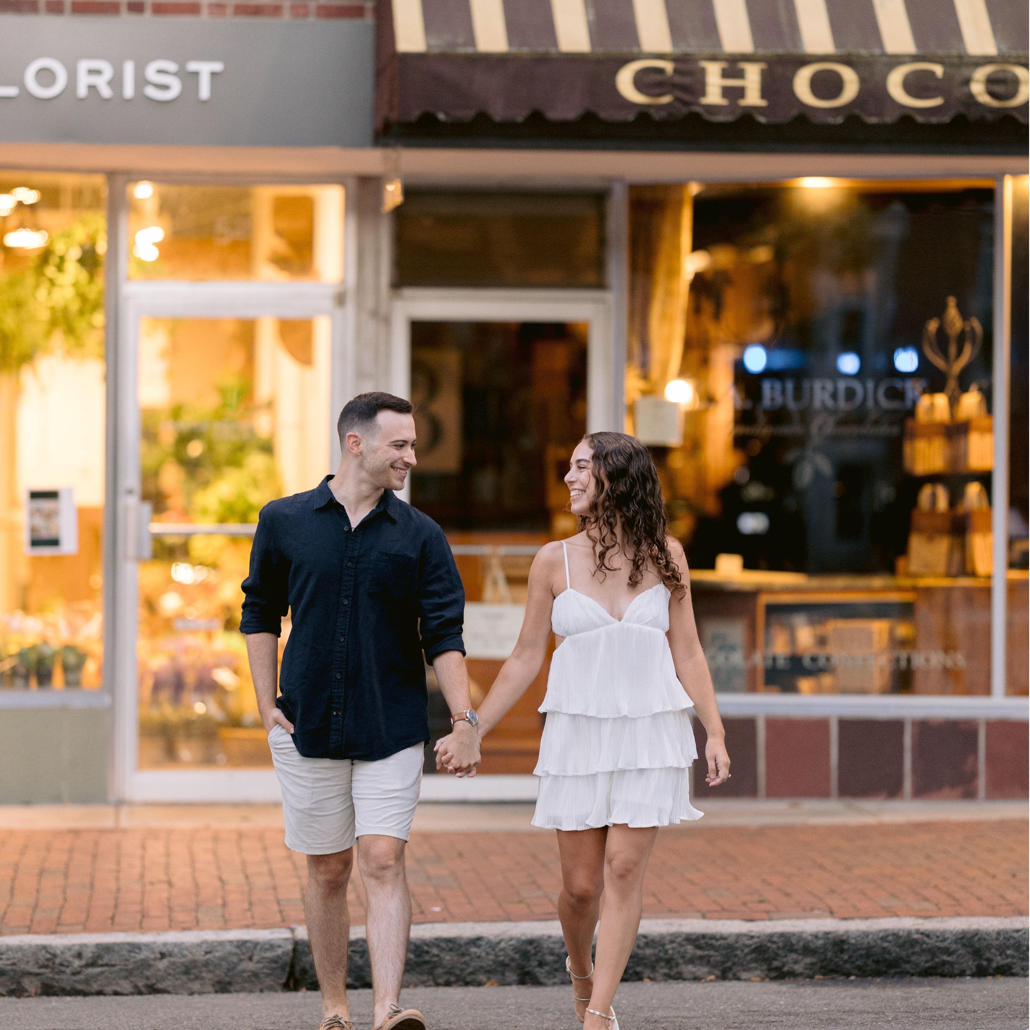 On Brattle St, where we moved into our first apartment together (8/23/24)