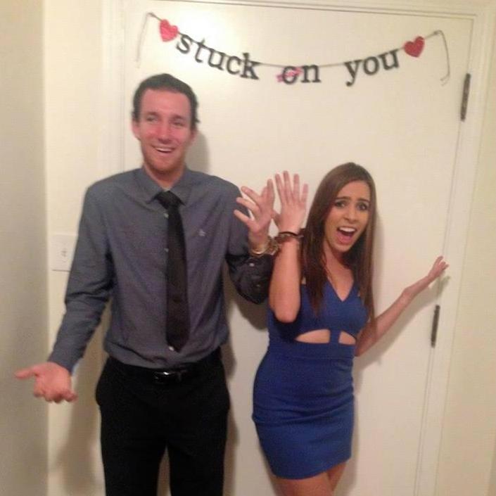 The early days before we began dating. Little did he know how "stuck on you" Sarah really was.