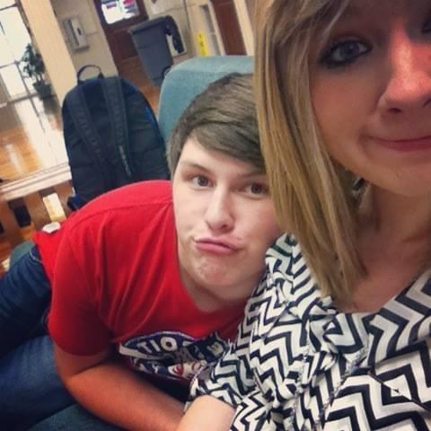 Sitting in our high school lobby!