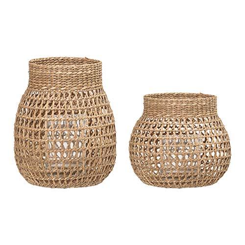 Bloomingville Natural Seagrass Lanterns (Set of 2), 9"