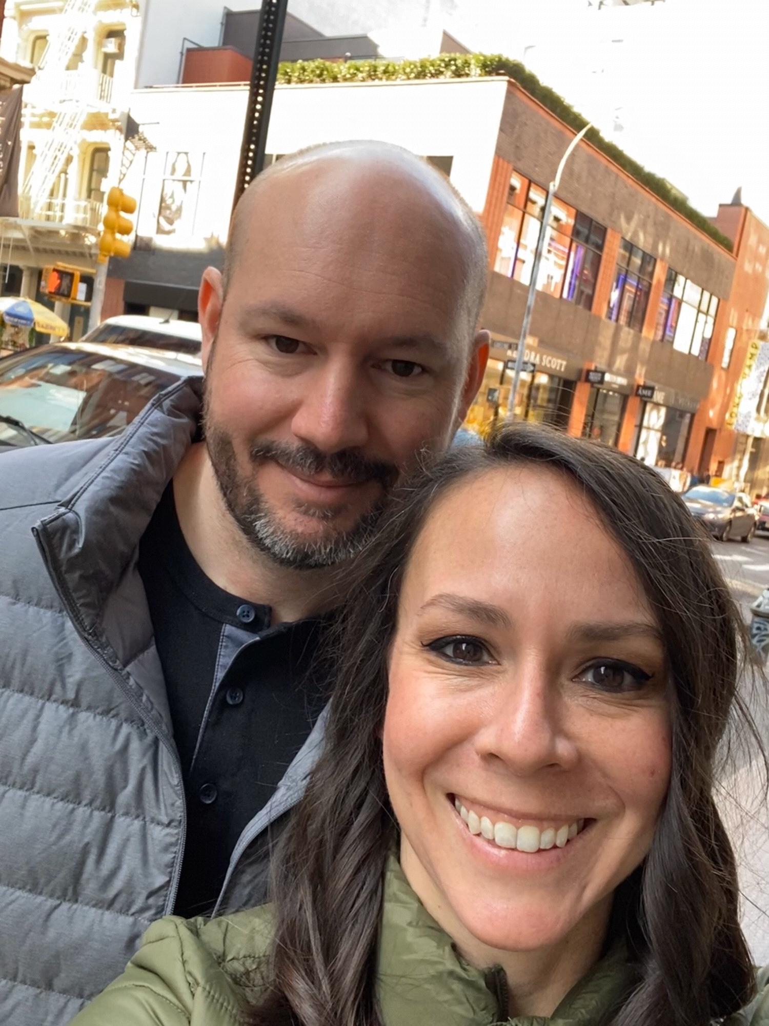 Balog family trip to NYC, walking around in Soho
