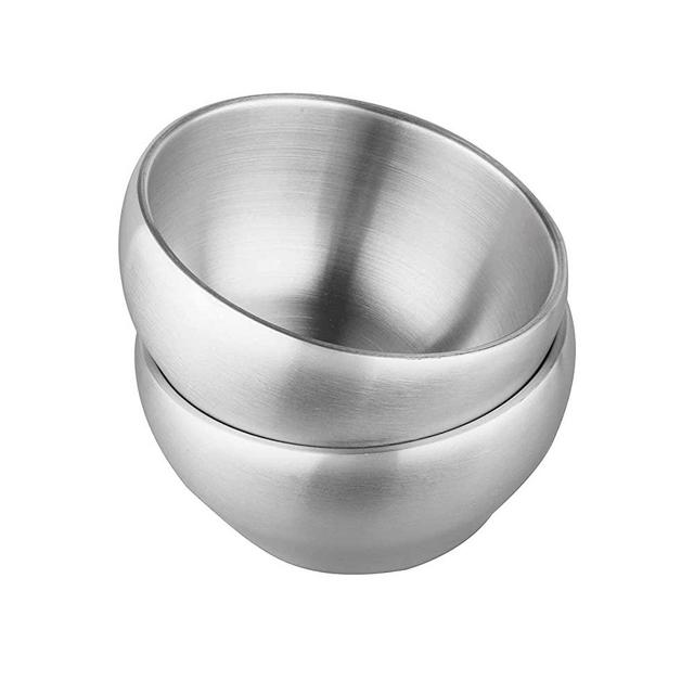 IMEEA Insulated Ice Cream Bowl Double Walled Insulated Bowl SUS304 Stainless Steel Soup Bowl 24oz Cereal Bowl, 2-Piece