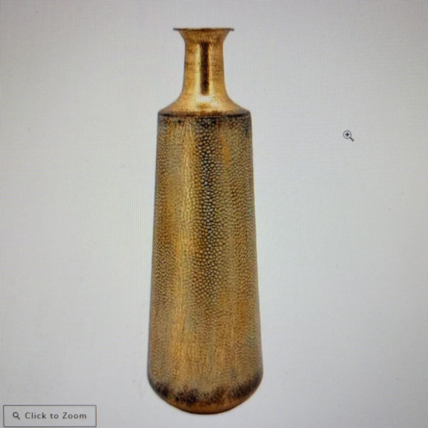 gold metal vase