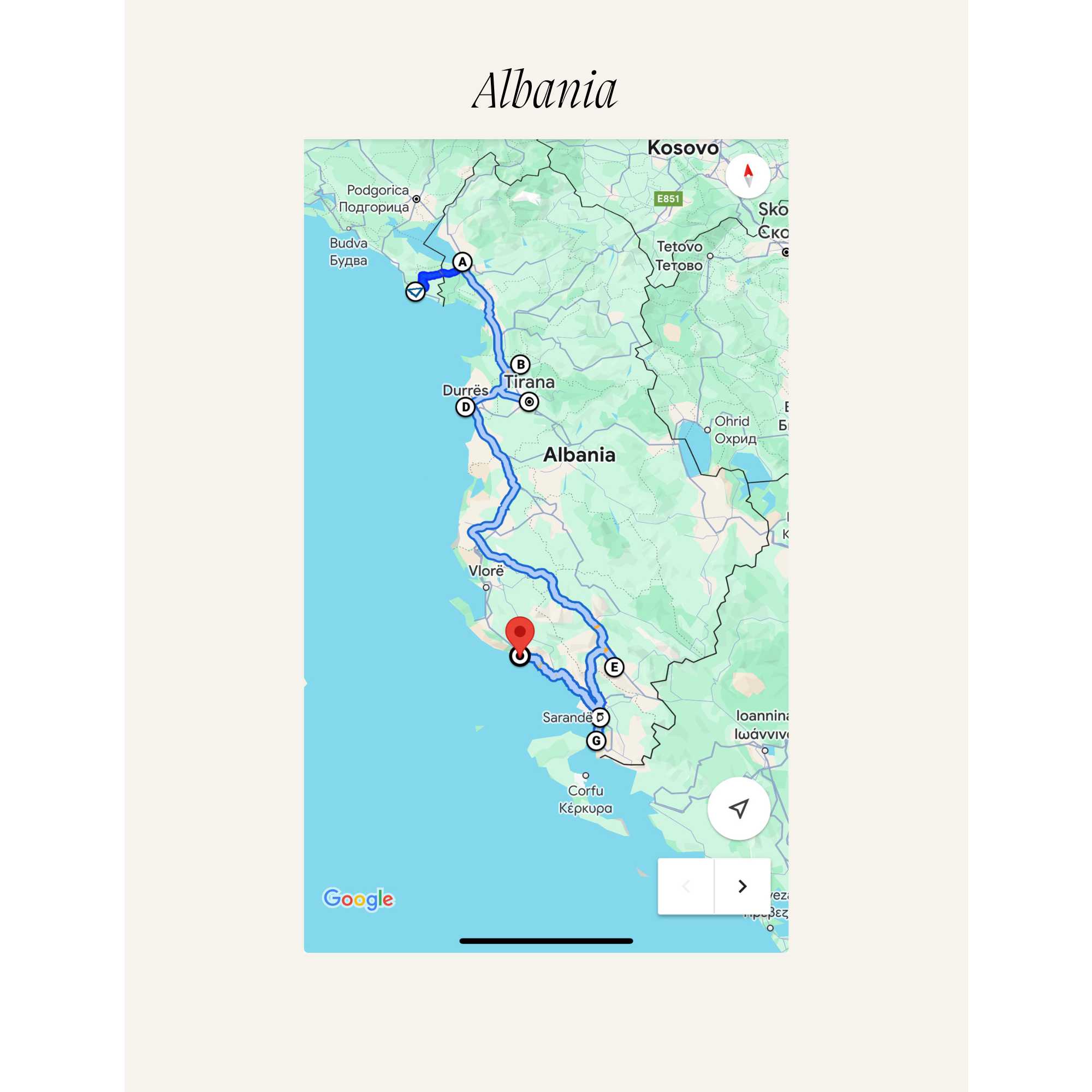 We made this map with a route that we recommend if you were starting from Ulqin and driving back. But everything depends on your travel style as well so look up all the Info and see what best fits.