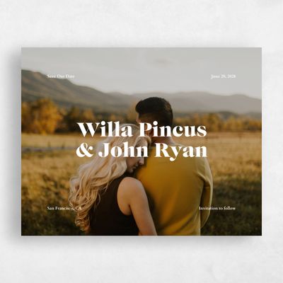 Dark Rust, Orange Wedding Save the Date - Sylvan Photo