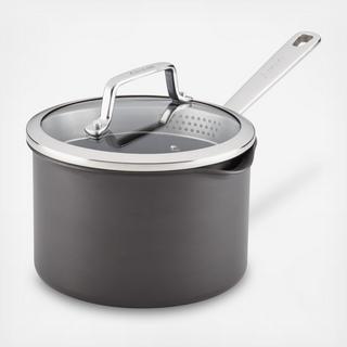 Authority Nonstick Covered Straining Saucepan