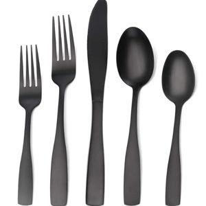 Matte Black Silverware Set, Satin Finish 30-Piece Stainless Steel Flatware set, Tableware Cutlery Set Service for 6, Utensils for Kitchens, Dishwasher Safe