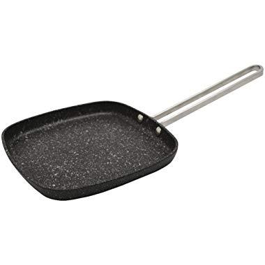 Starfrit The Rock Personal Griddle Pan with Stainless Steel Handle, 6.5", Dark Gray