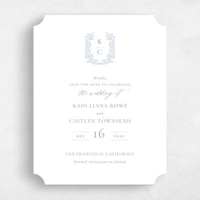 White Ticket Wedding Save the Date - Mirra Portrait