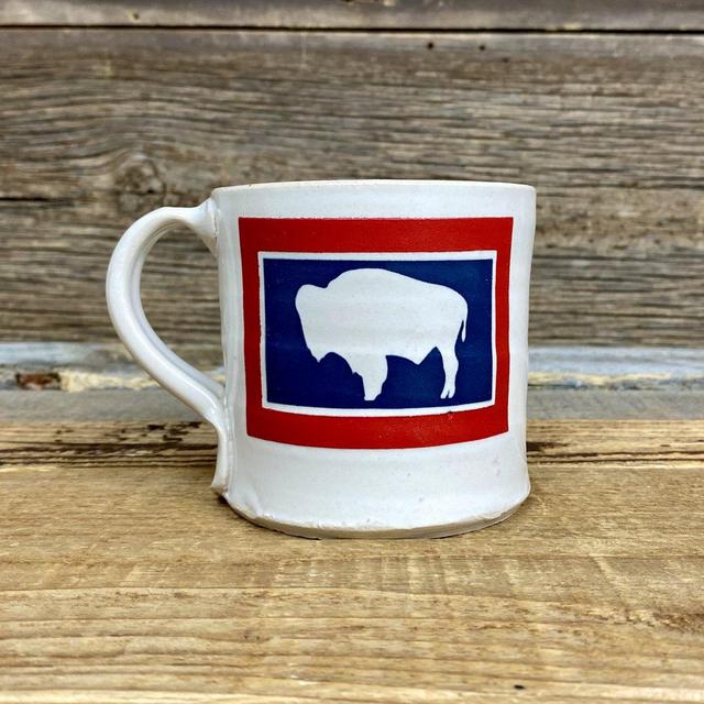 Flag Bison Handcrafted Mug - White