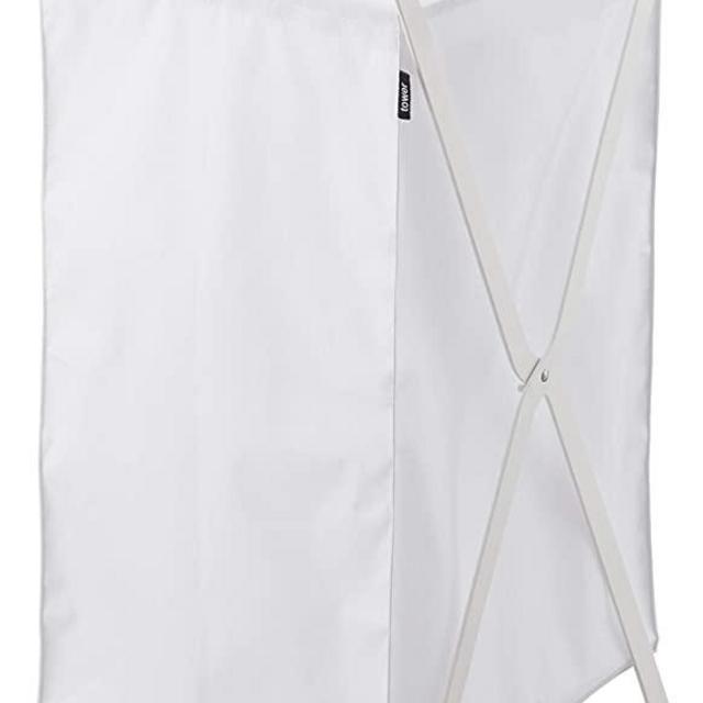 YAMAZAKI home 2484 Laundry Basket-Foldable Storage Hamper Organizer, One Size, White