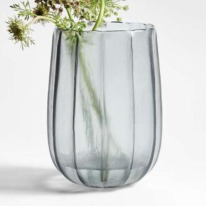 Renata Large Light Blue Glass Vase 11" | Crate & Barrel
