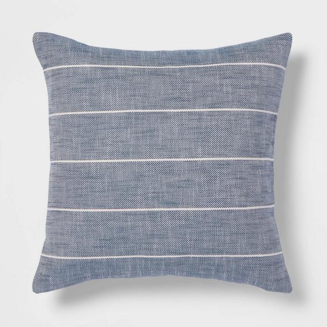 Cotton Striped Square Throw Pillow Navy/Cream - Threshold™