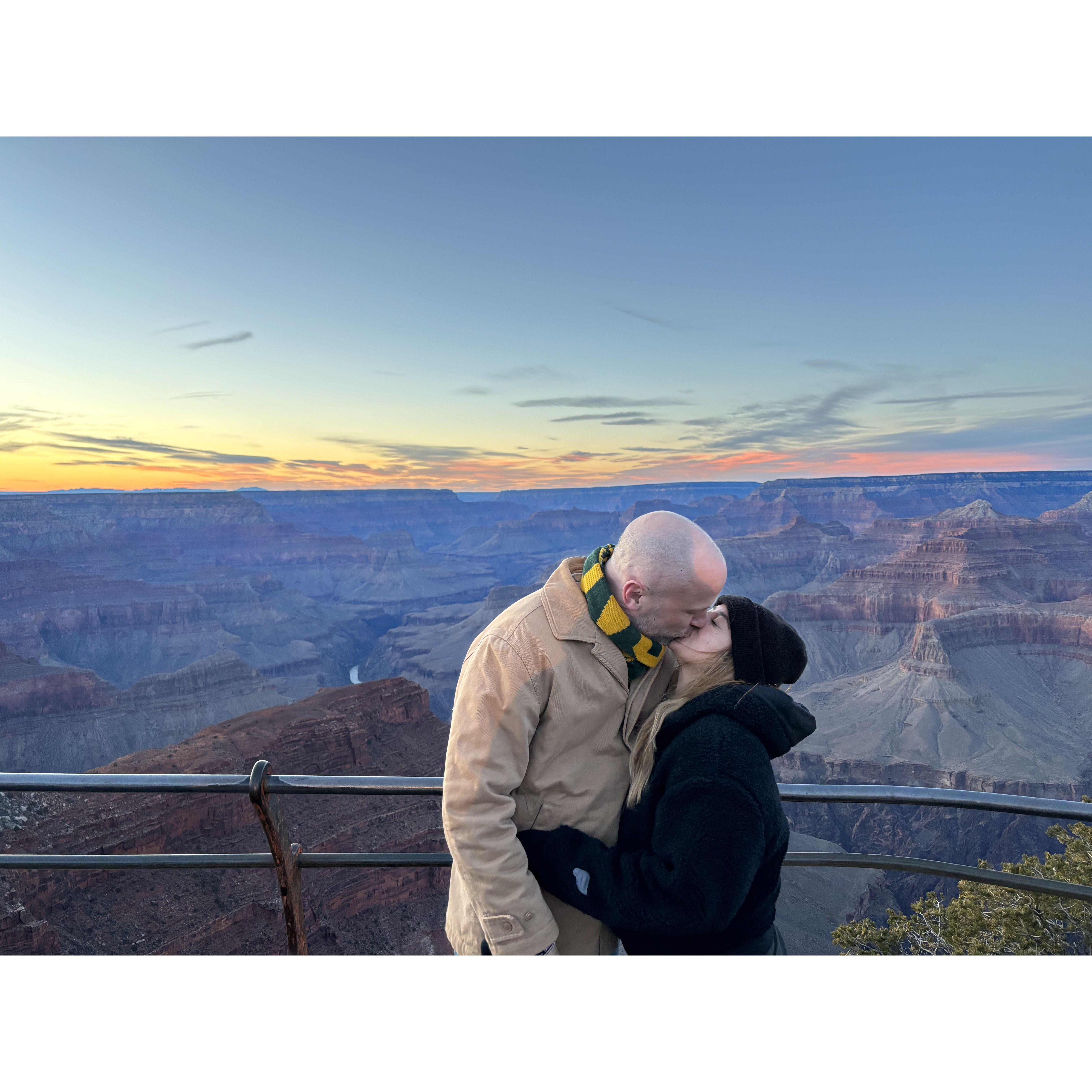 Grand Canyon sunset (Cailan thought Shawn would propose here and was VERY confused when he didn't)