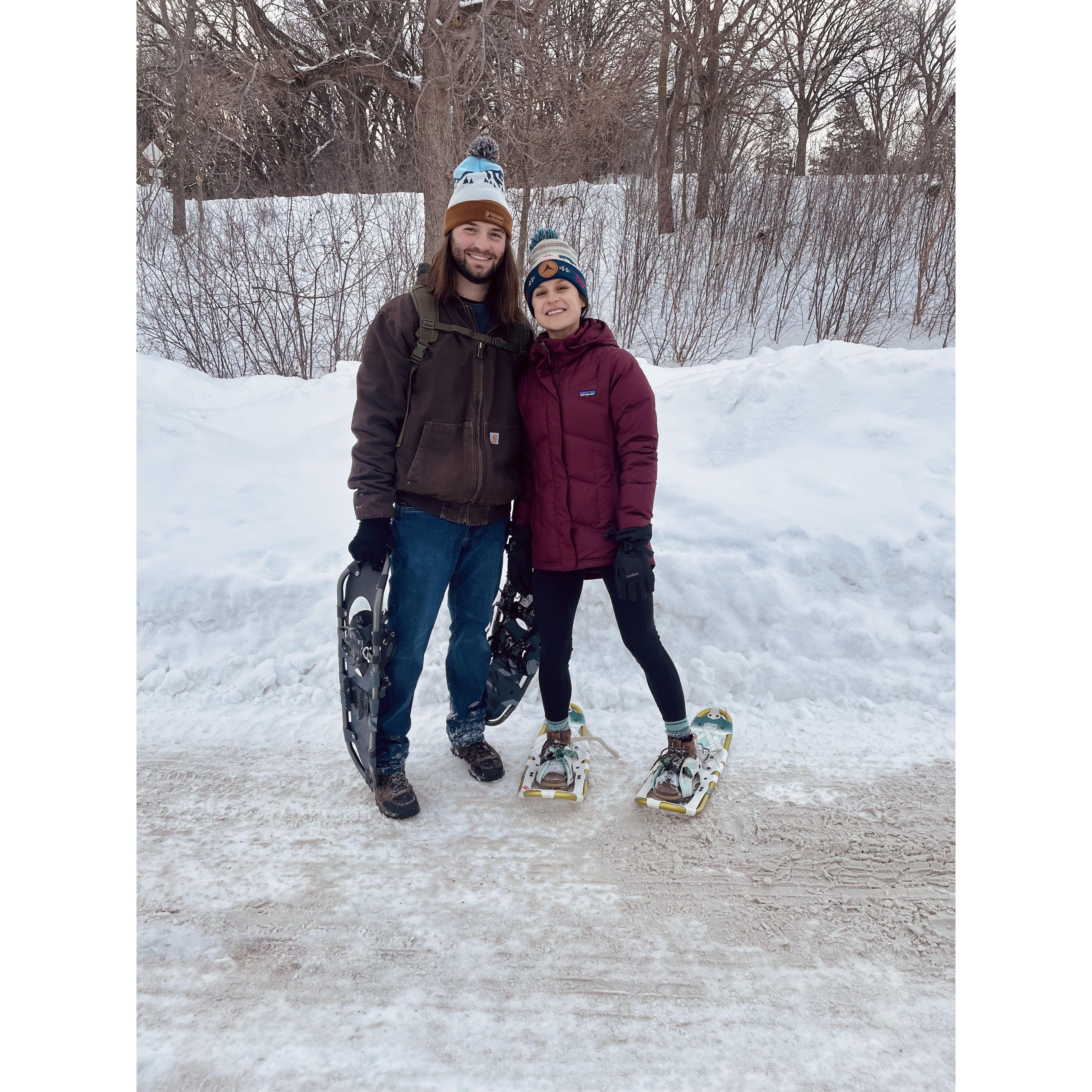 Snowshoeing, winter 2022