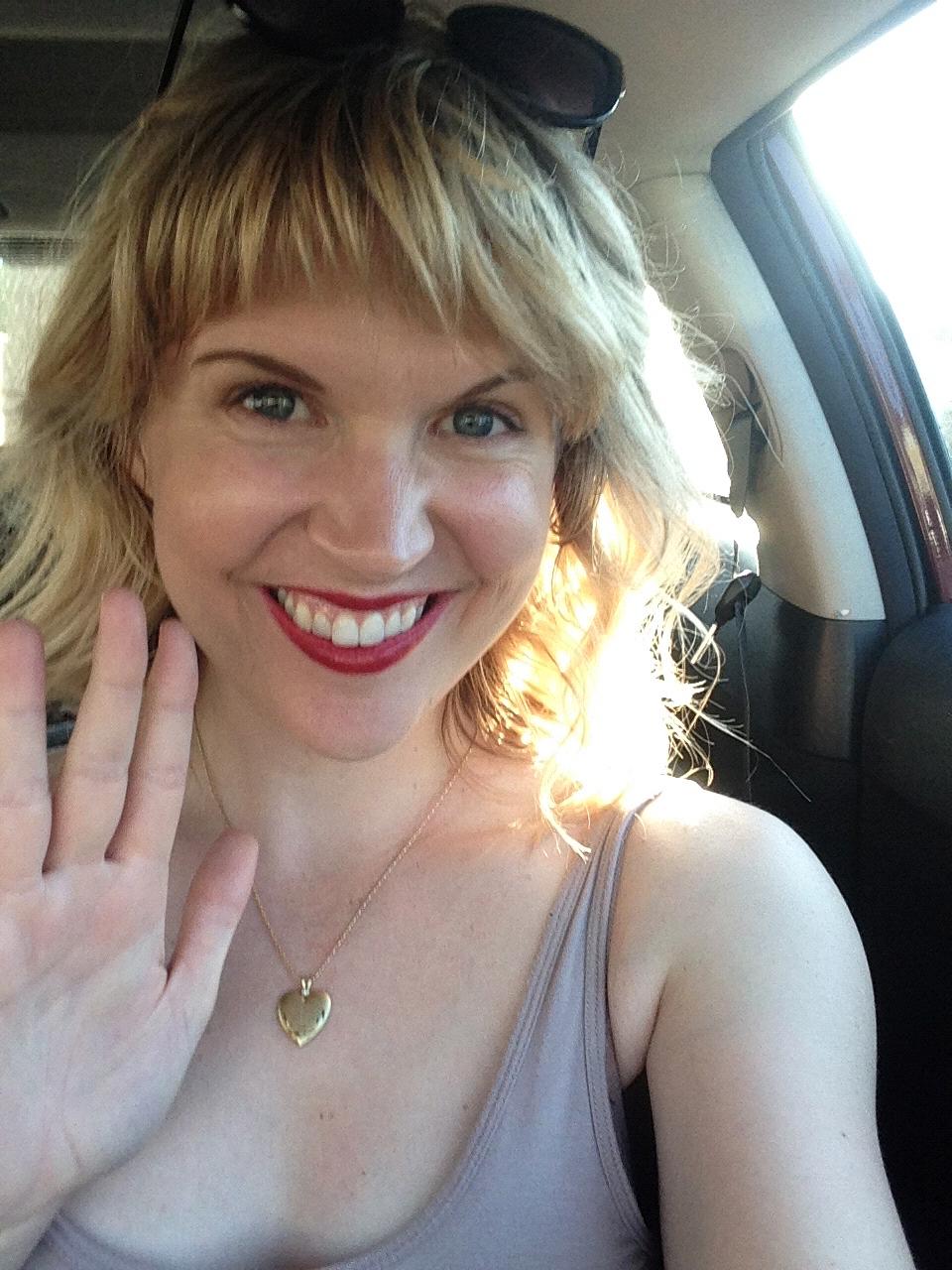 This was my picture response, "Hi George!" We made plans to meet in the next few days. <3