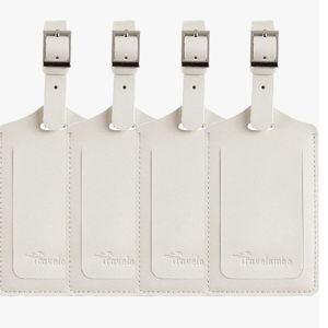 Travelambo Luggage Tags for Suitcases PU Leather Travel Tags Bag Tags Privacy Protection Travel Essentials