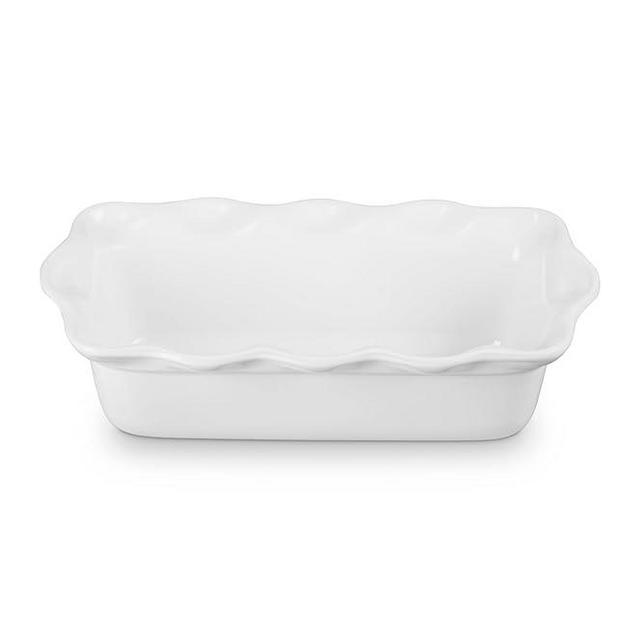 Le Creuset Stoneware Heritage Fluted Loaf Pan, 9", White