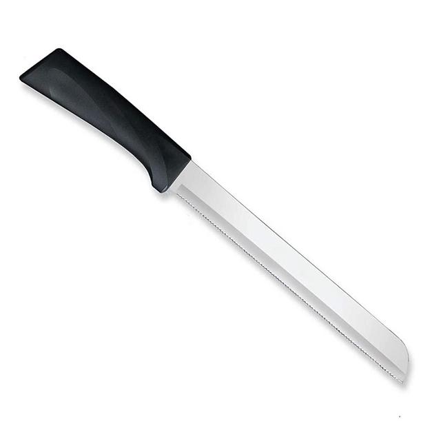 Rada Cutlery Anthem Series Bread Knife Stainless Steel Serrated Blade with Ergonomic Black Resin Handle, 8-Inch