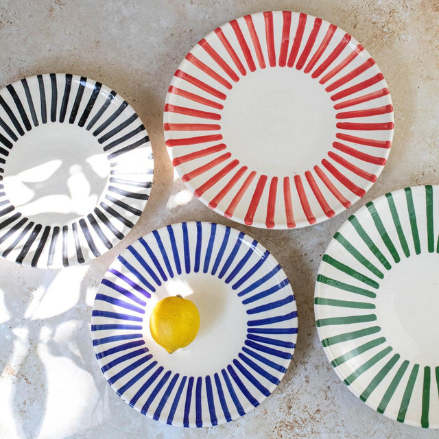 Handmade Moroccan Ceramic Plate | Hand Painted Dinner Plate Boho Tableware Serving Plate