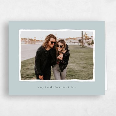 Soft Teal, Blue Wedding Thank You - Jayden Photo