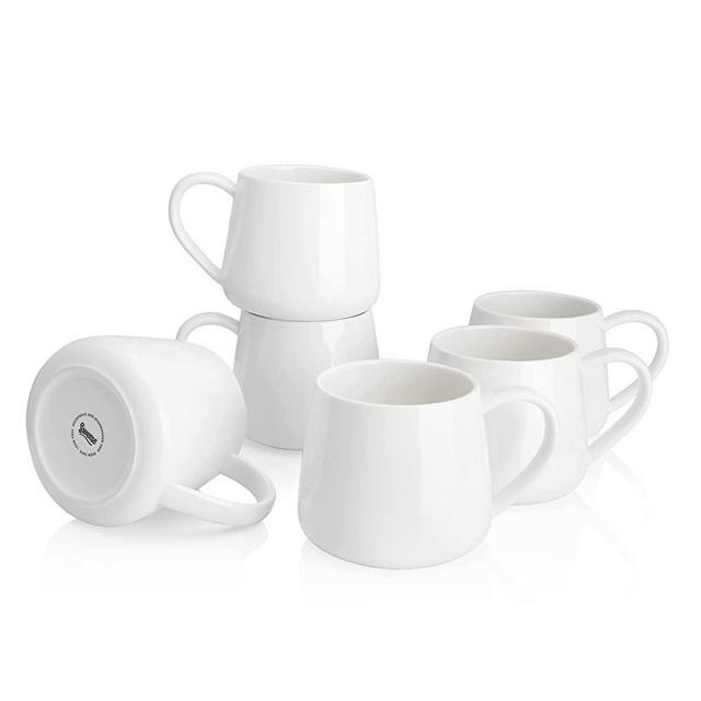 Sweese 628.001 Coffee Mugs - 17 Ounce for Coffee, Tea, Cocoa, Set of 6, White
