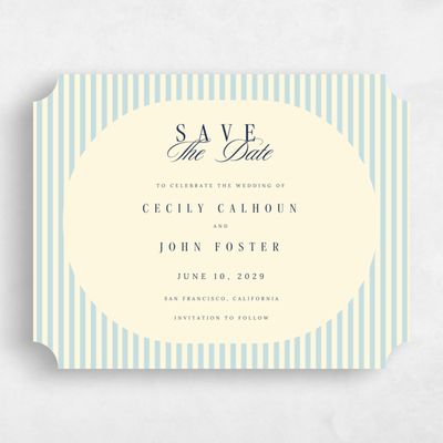 Yellow Ticket Wedding Save the Date - Madison Landscape