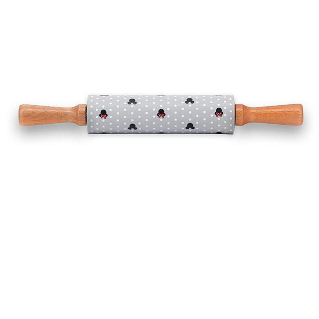 Open Road Brands Disney Mickey & Minnie Mouse Polka Dot Rolling Pin for Kitchen