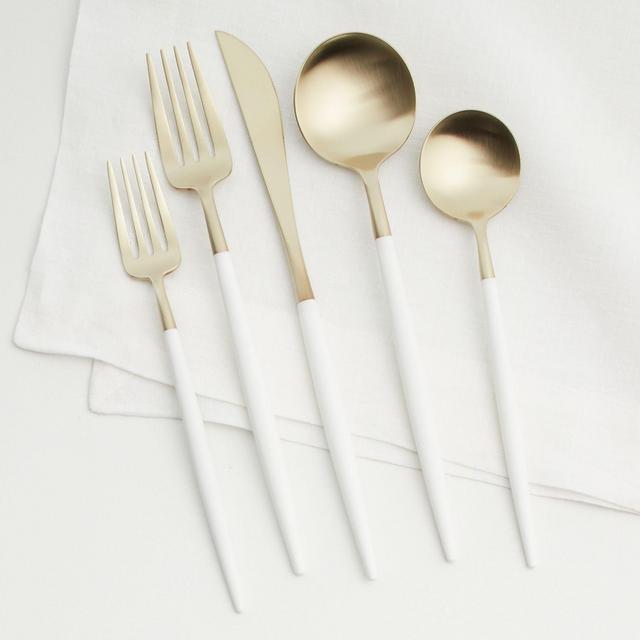 Aero White Champagne 20-Piece Flatware Set
