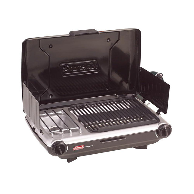 Coleman Tabletop 2-in-1 Camping Grill/Stove, 2-Burner Propane Grill & Stove for Outdoor Cooking with Adjustable Burners & Pressure Regulator, 20,000 BTUs of Power for Camping, Tailgating, Grilling