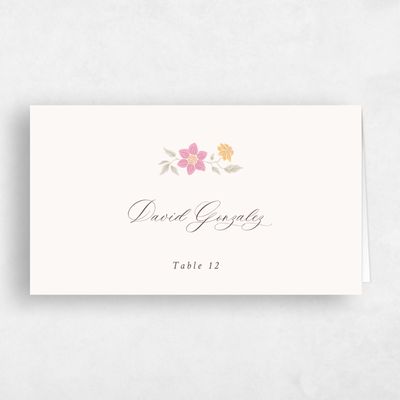 Beige Wedding Place Card - Eudora