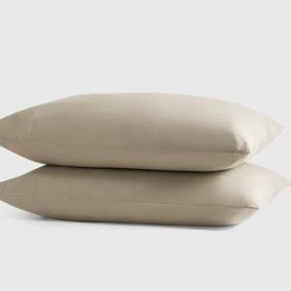 Classic Organic Percale Pillowcase Set in Toffee, Standard Size