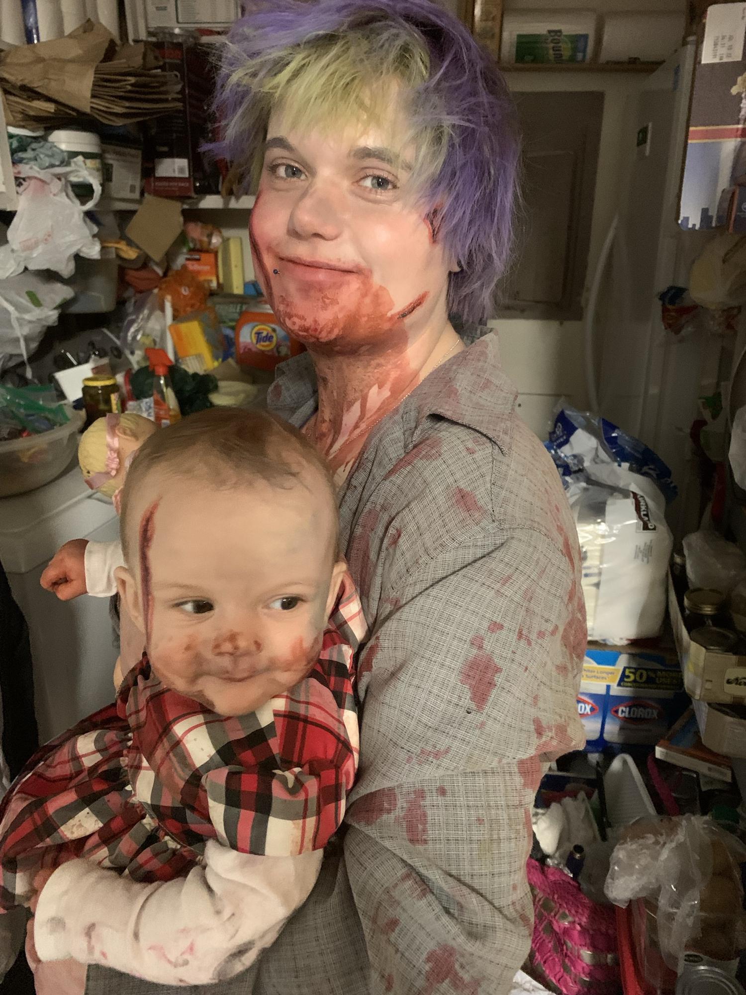 Our first Halloween together. My two cute zombies🤍